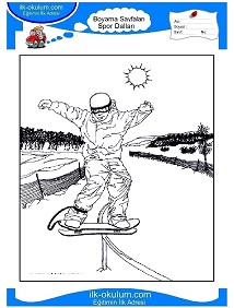Çocuklar İçin Snowboard Boyama Sayfaları 